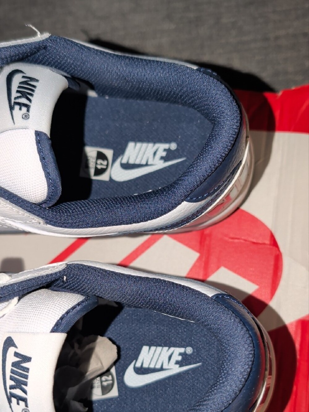 Nike White and Navy Low-Top Court Shoes - Picture 8 of 8